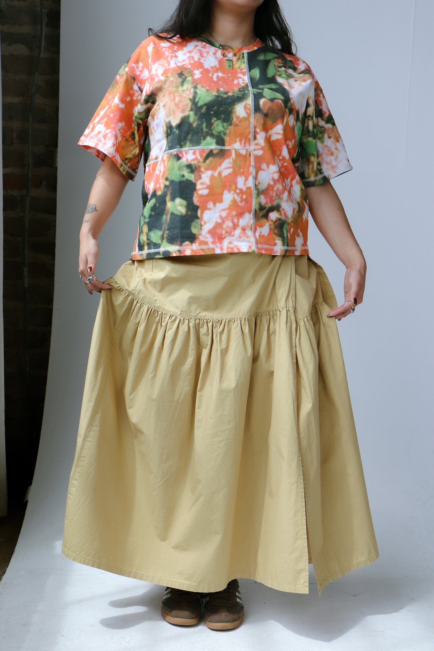 paper touch wrap skirt