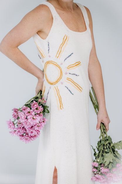 sun ray boucle tank dress