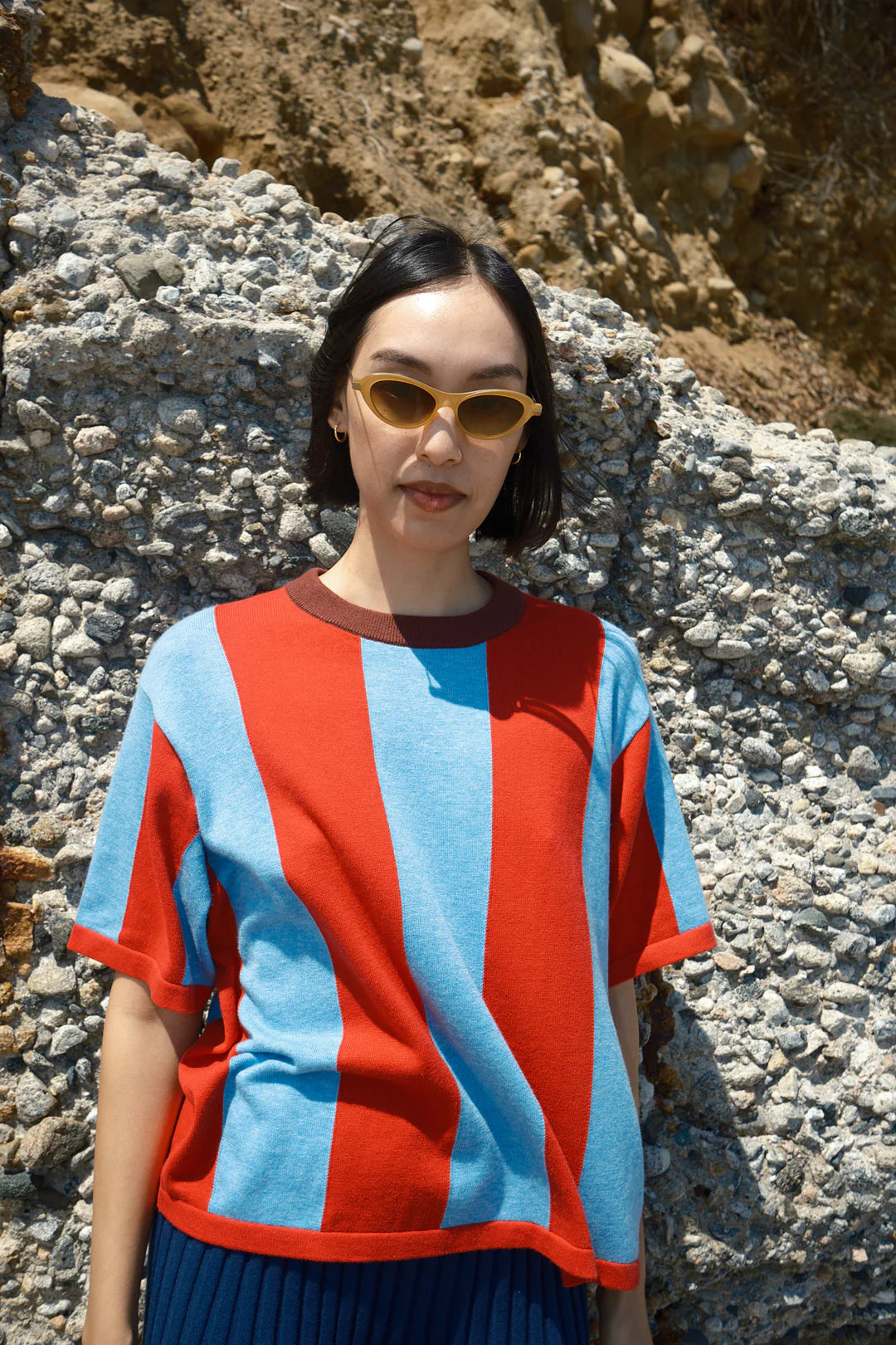 sawyer verticle stripe sweater tee