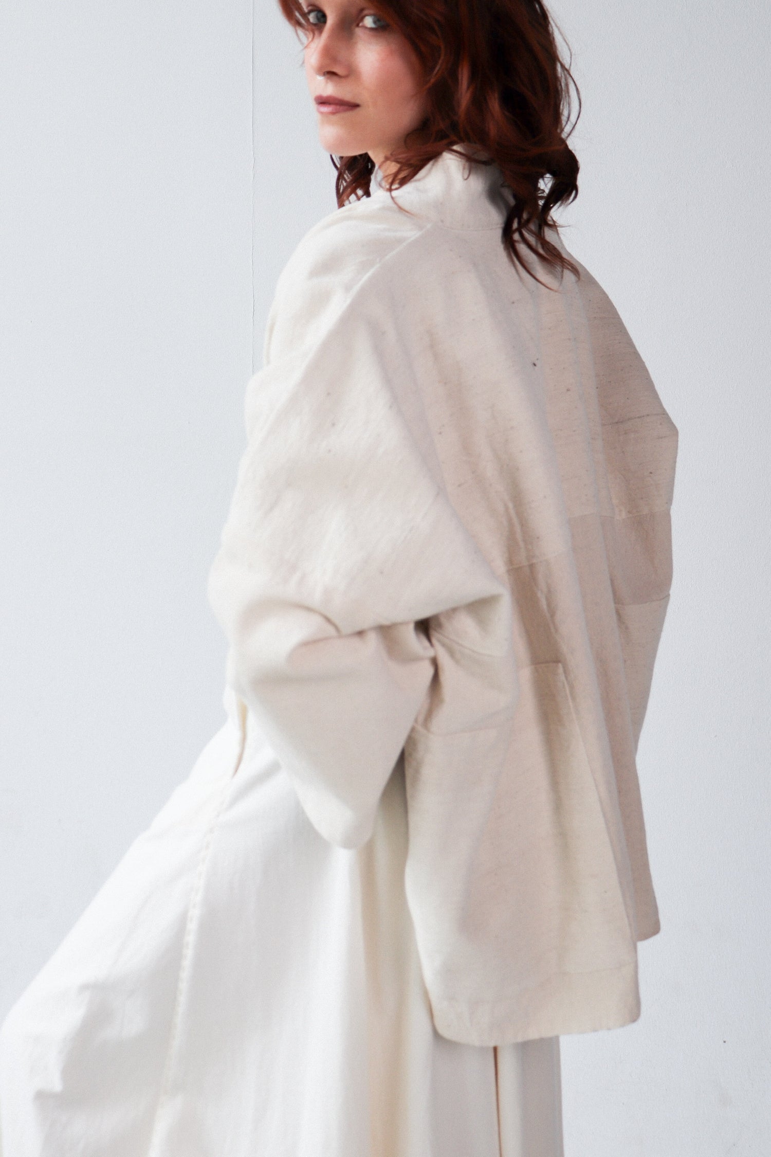 white coat inside dots