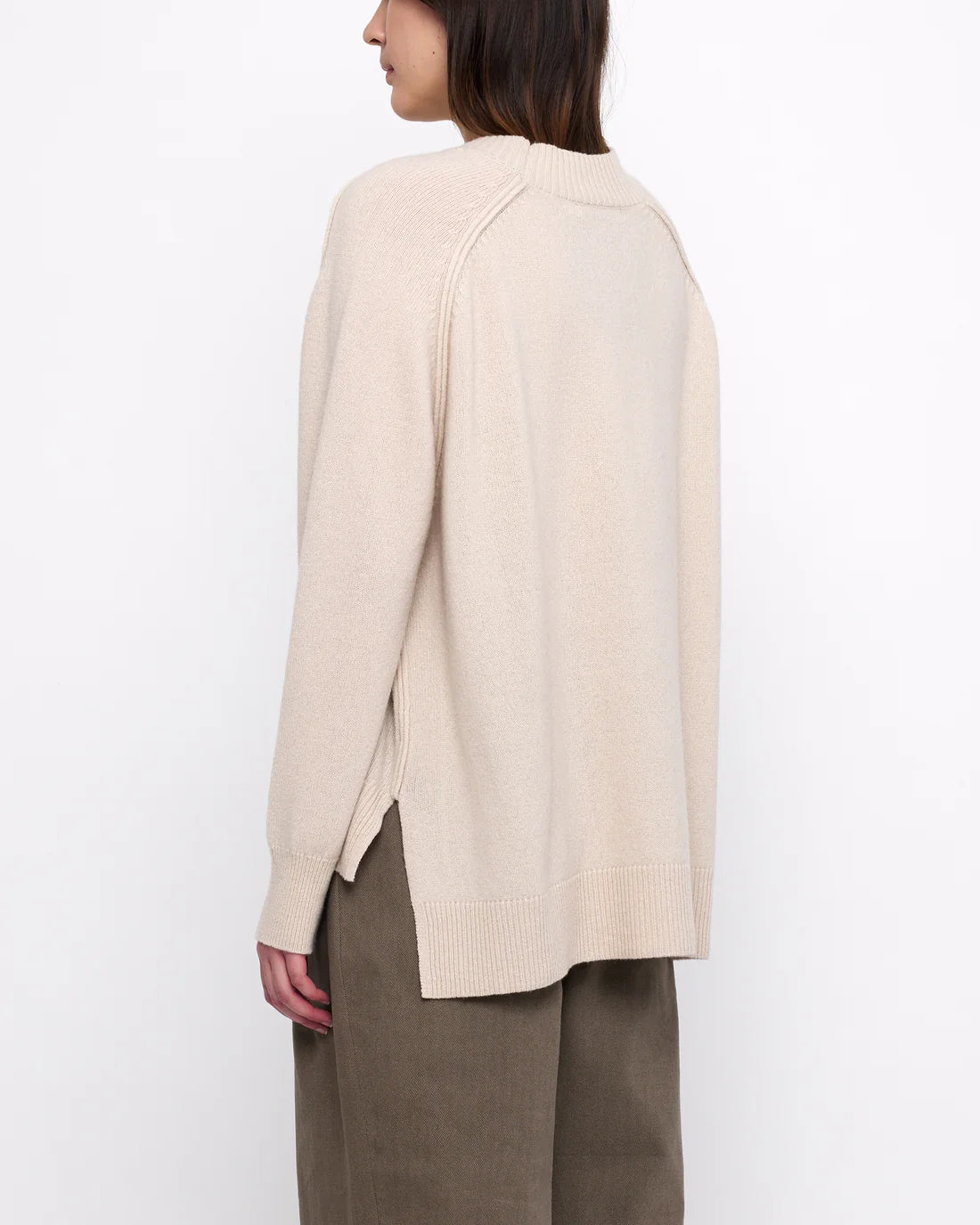 relaxed rolled seam sweater