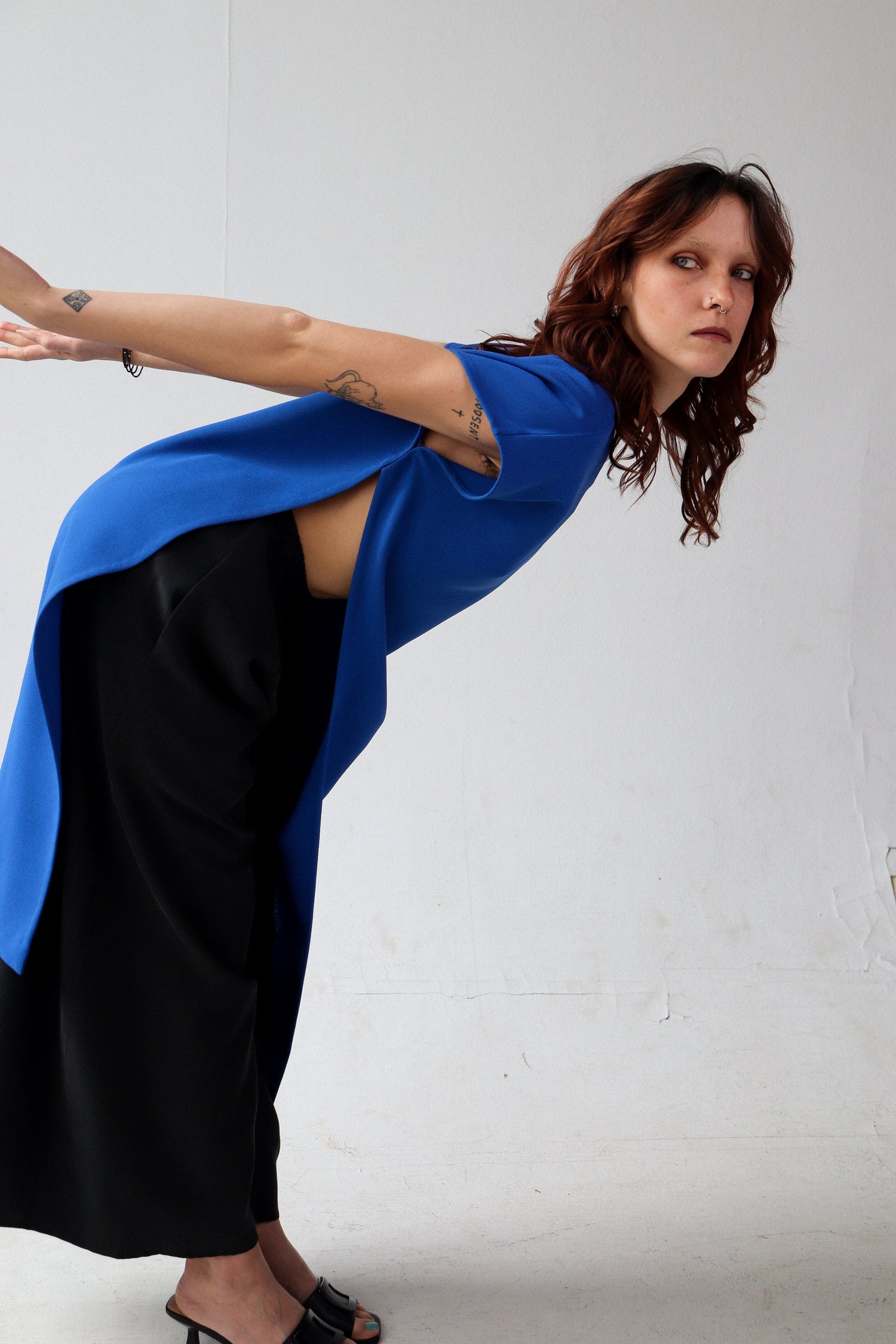 papaya back v dolman pocket dress/tunic