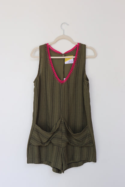 playsuit - green stripe