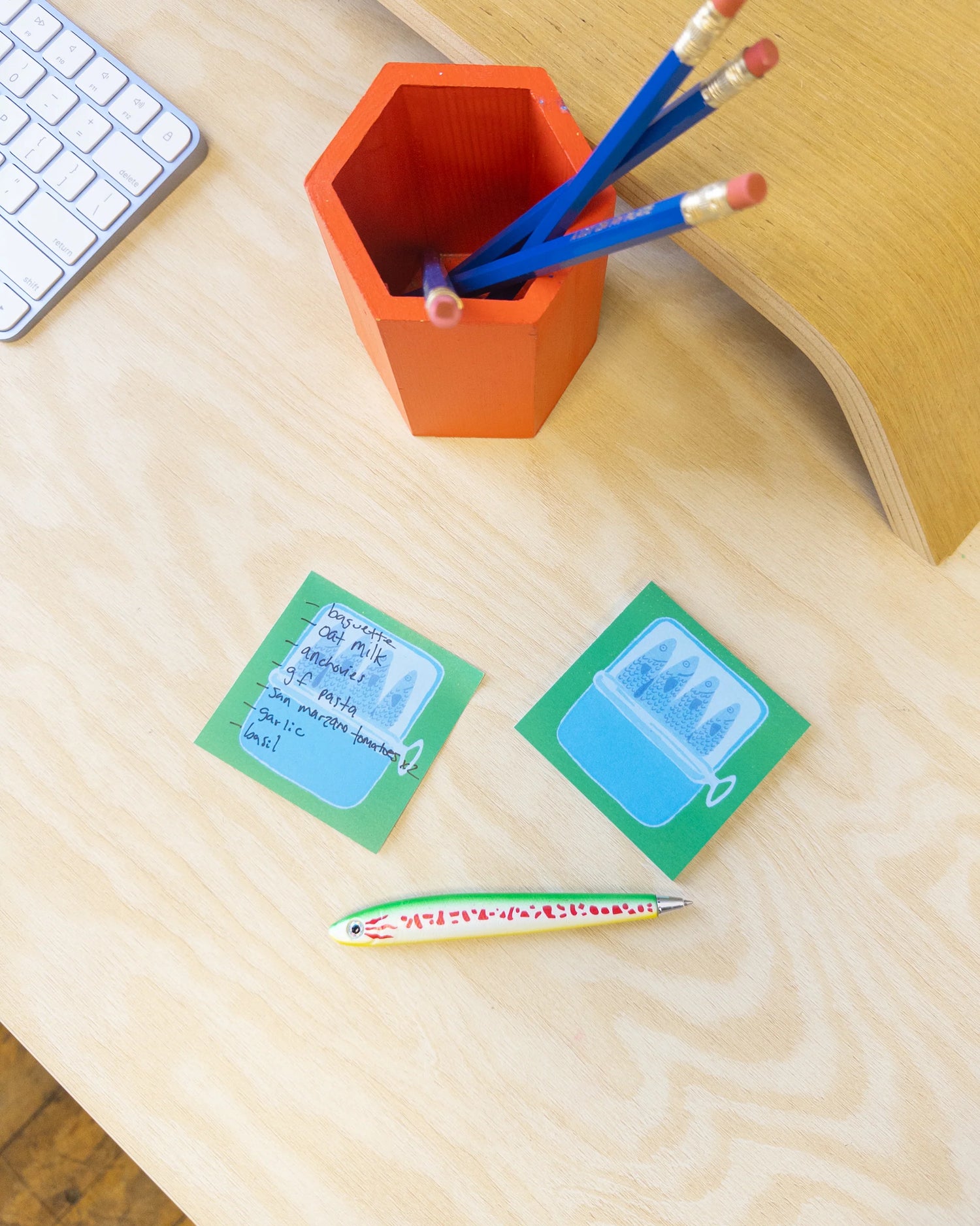 tinned fish lists sticky notes