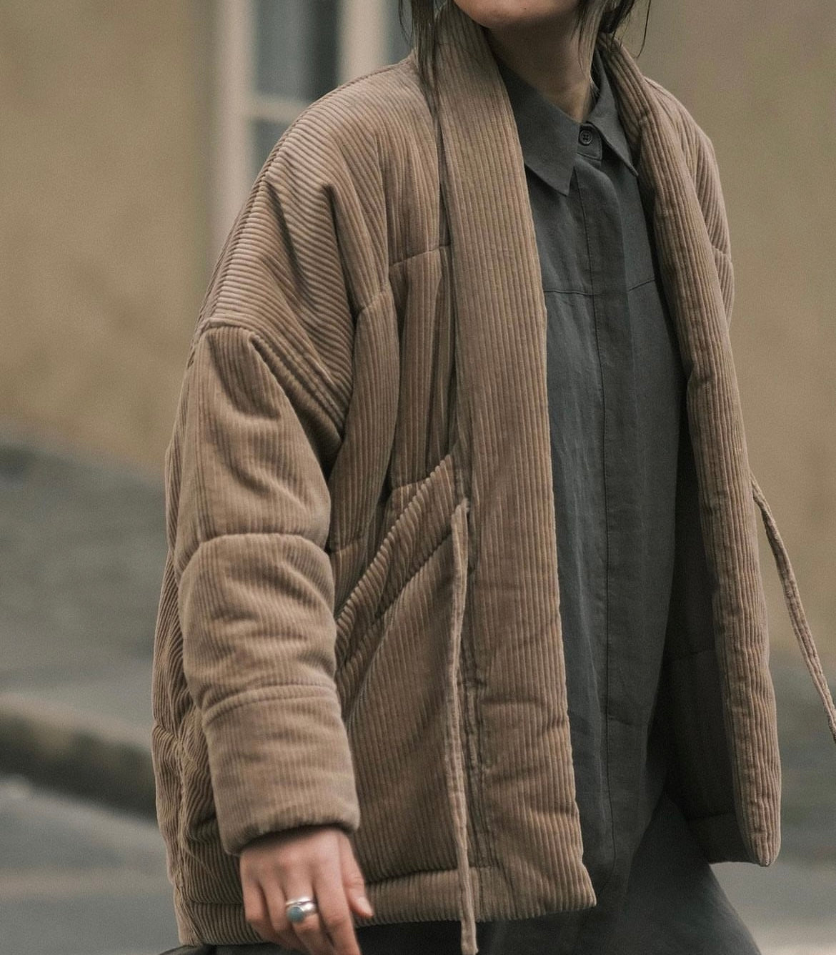 7115 by szeki courduroy sumo puffer in tobacco | basic. in 7115 by szeki courduroy sumo puffer in tobacco | basic. in