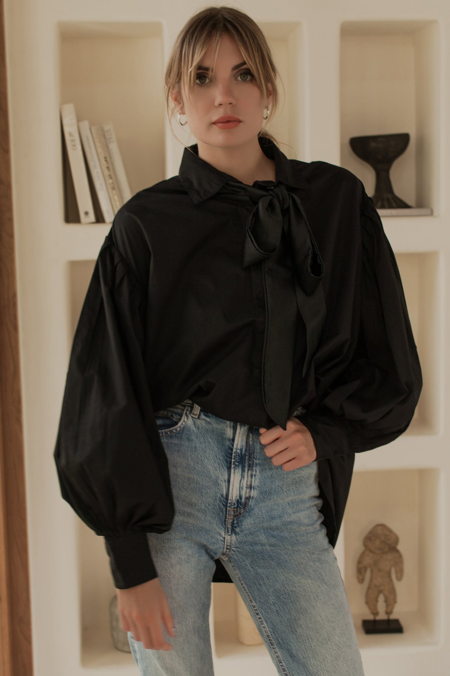 Merci Balloon Sleeve Oversized Shirt by ELF