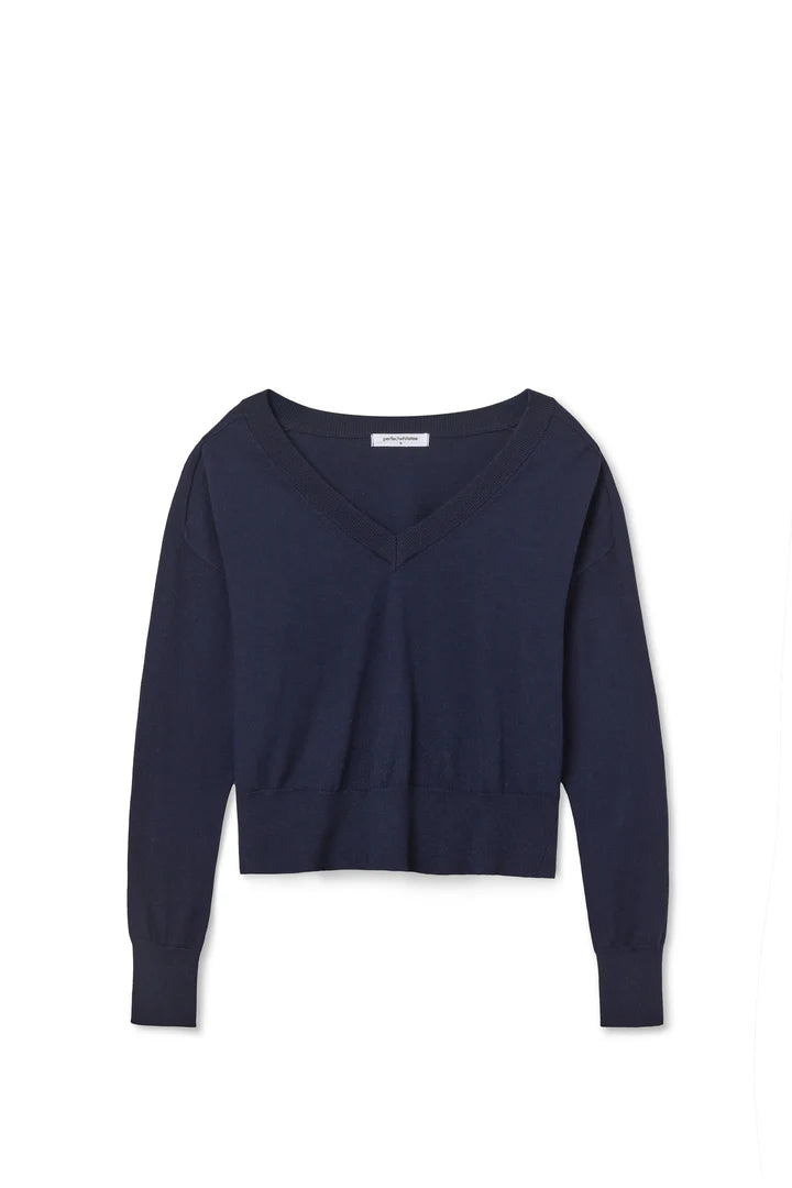 georgina cotton cashmere v neck sweater