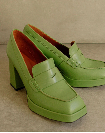 busy colorblock leather loafers