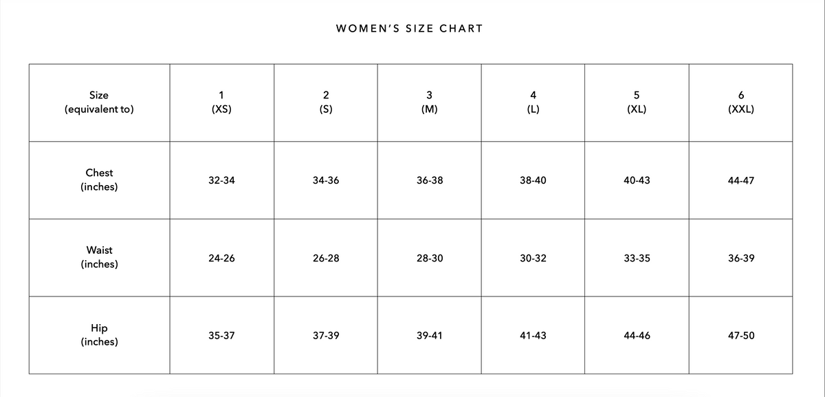 alabama chanin women's size chart