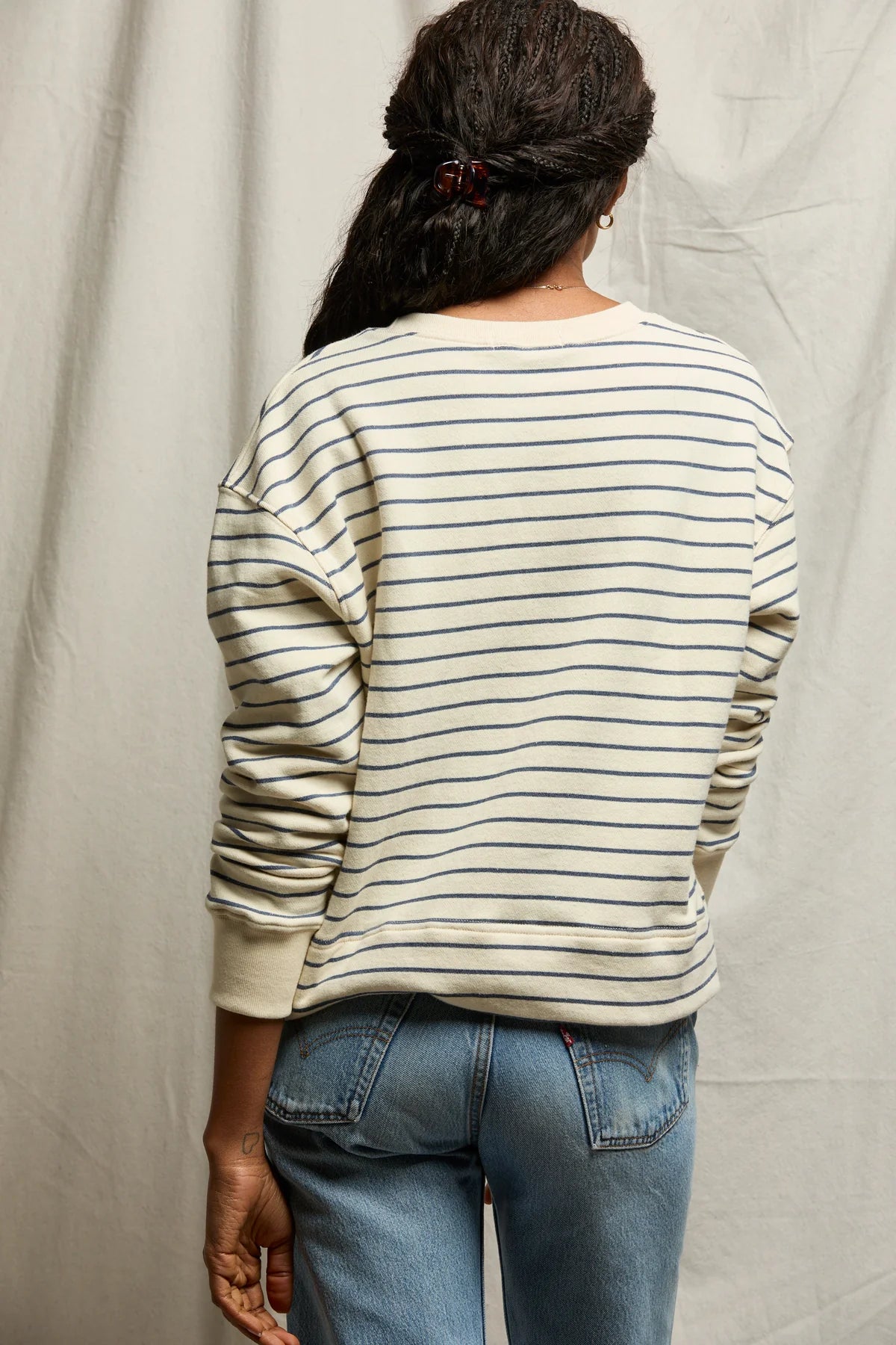 tyler stripe french terry pullover sweatshirt