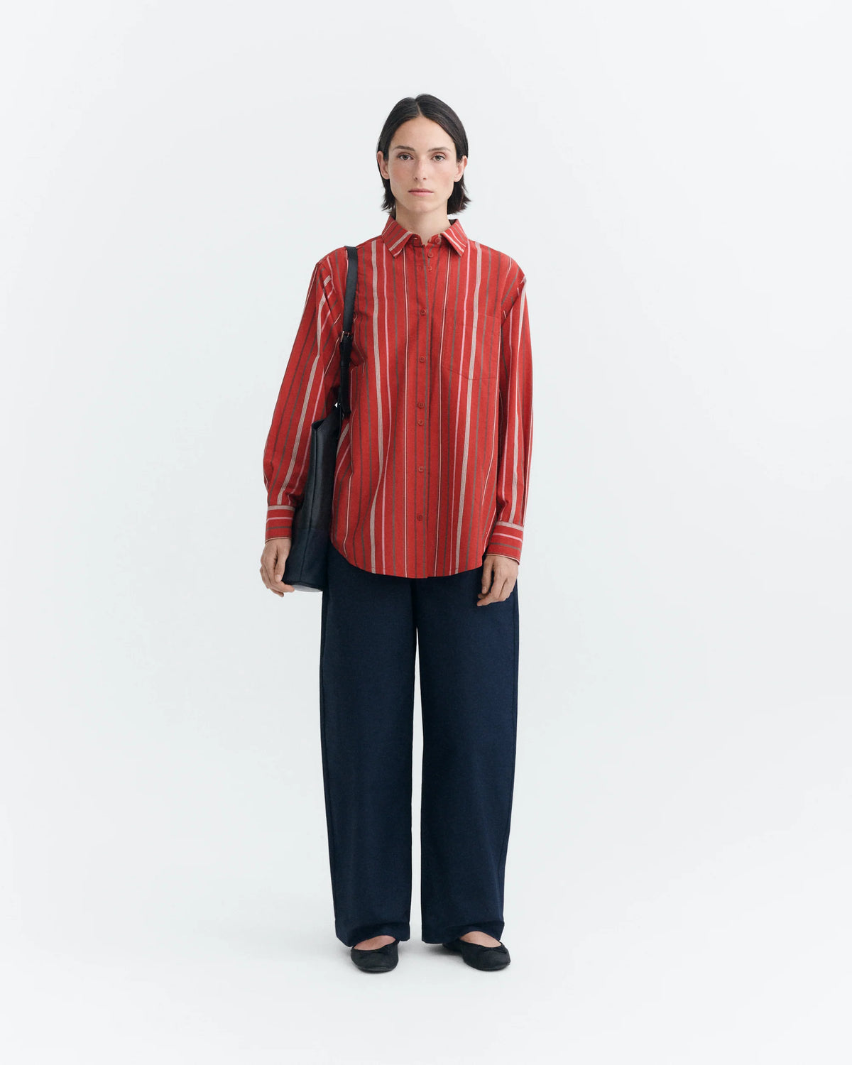 red steffi stripes delia blouse
