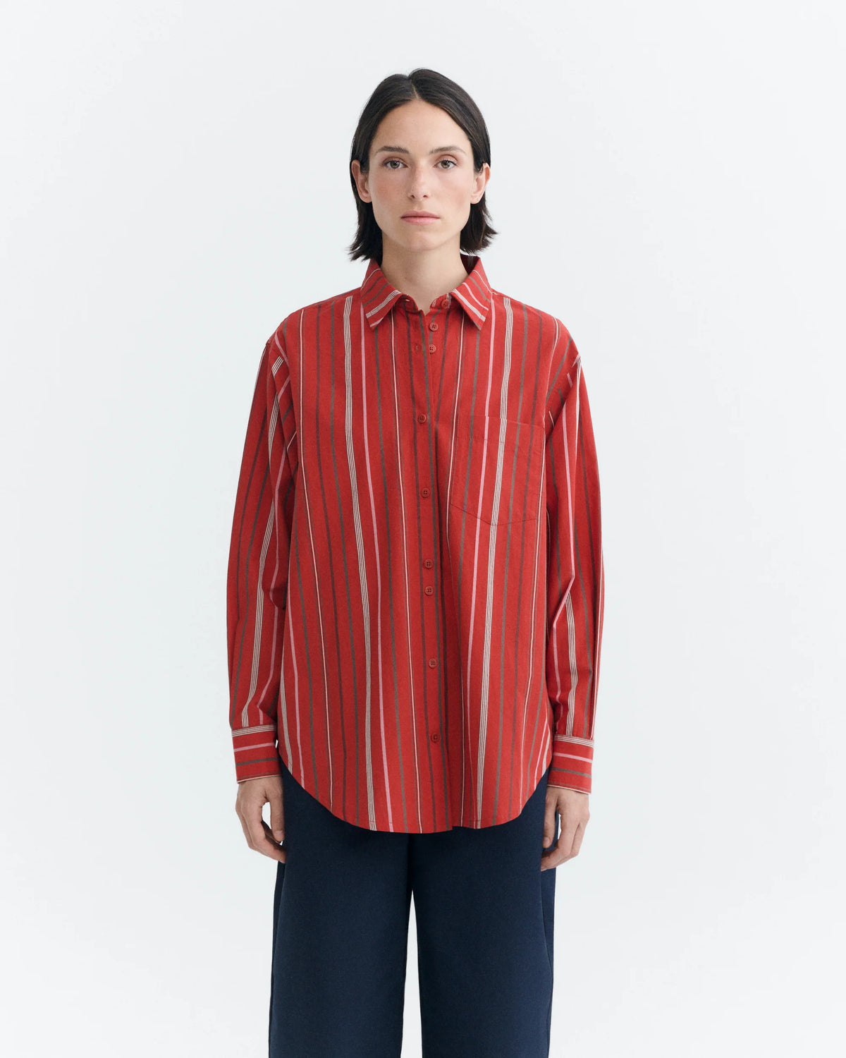 red steffi stripes delia blouse