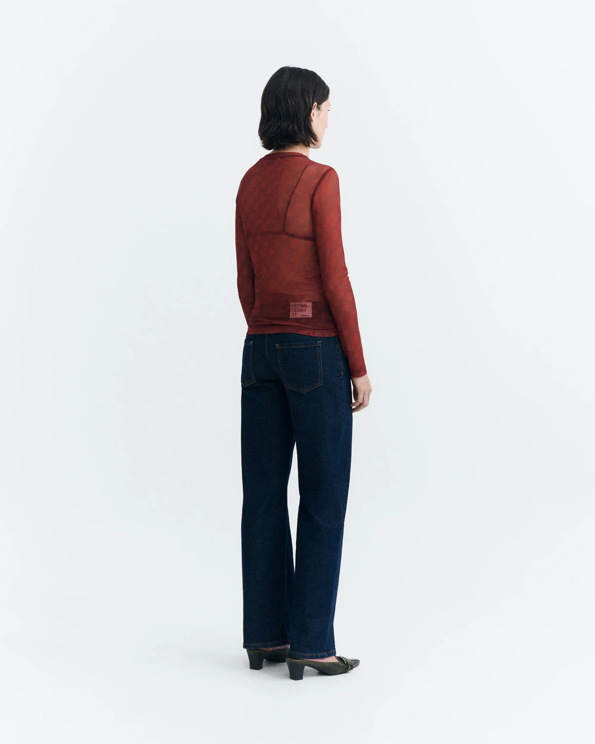 tere red sheer top