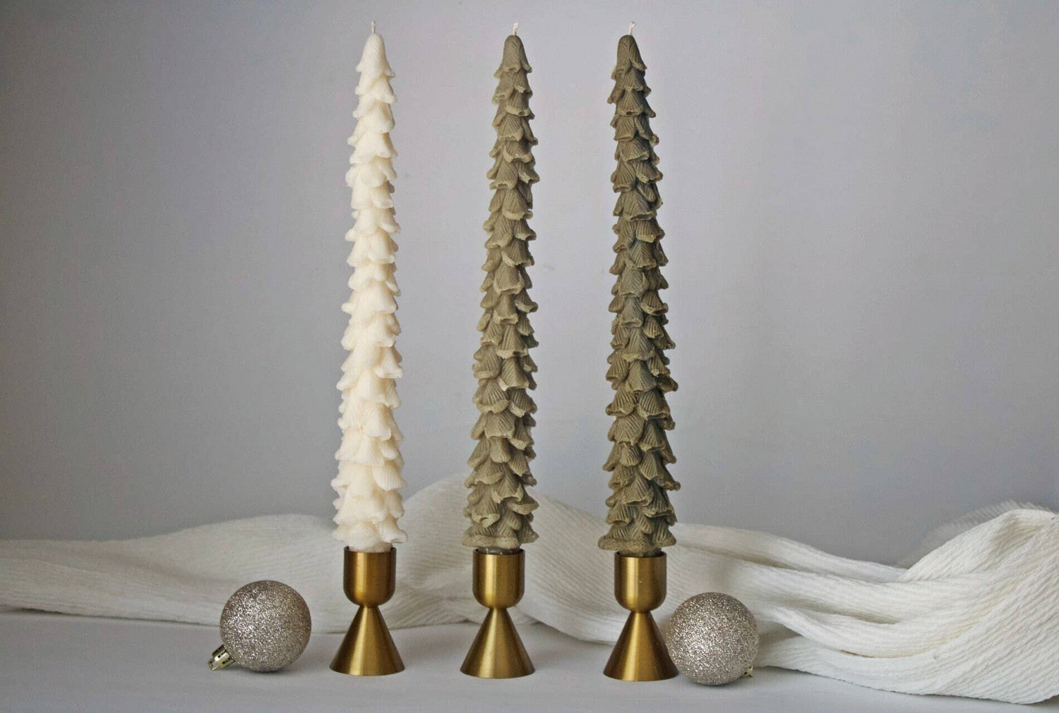 christmas tree taper candle