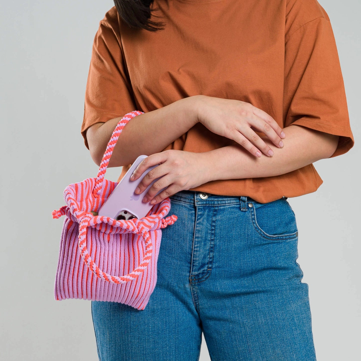 candy stripe mini tote
