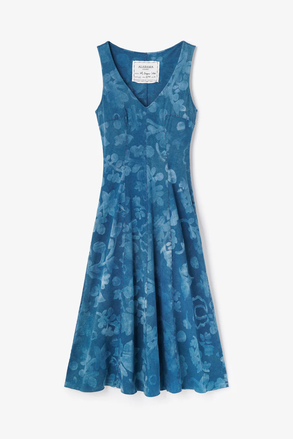 alabama chanin niko dress sylvan painted in indigo +white