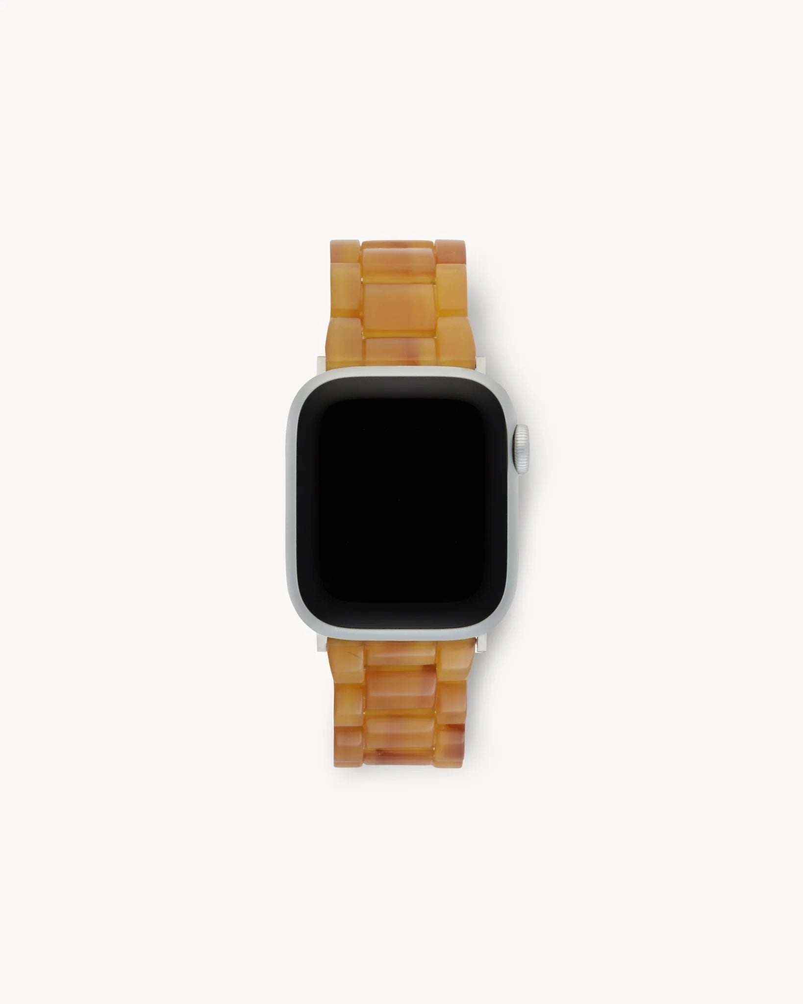 universal fit machete apple watch band in cognac with black hardware finishes