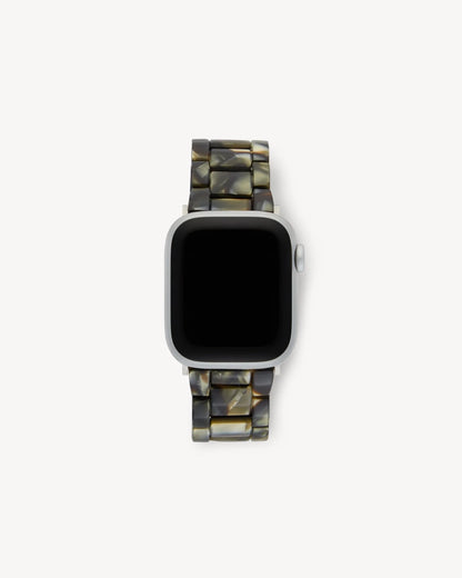 universal fit machete apple watch band in midnight horn with black hardware finishes