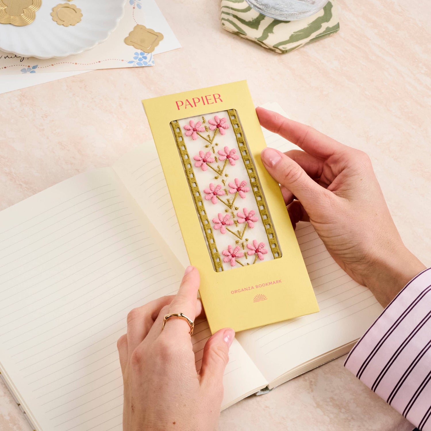 folklore fabric bookmark