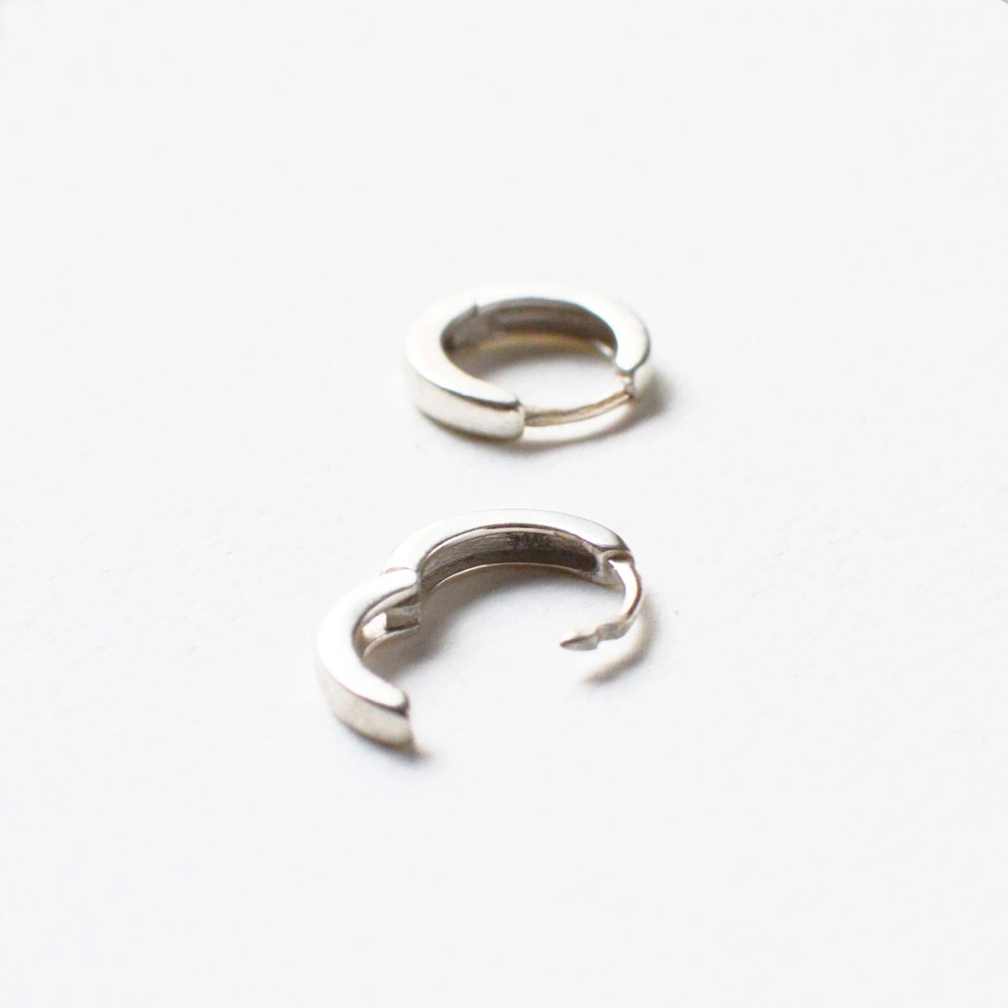 silver huggie hoops