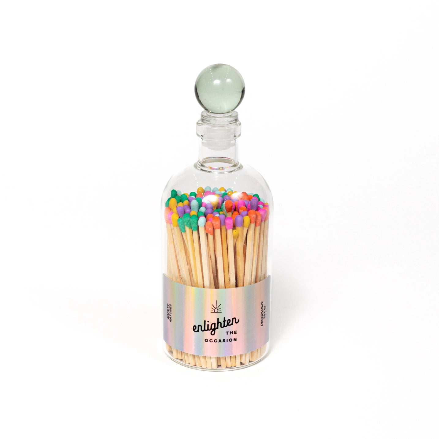 colorful wood matchsticks with glass topper