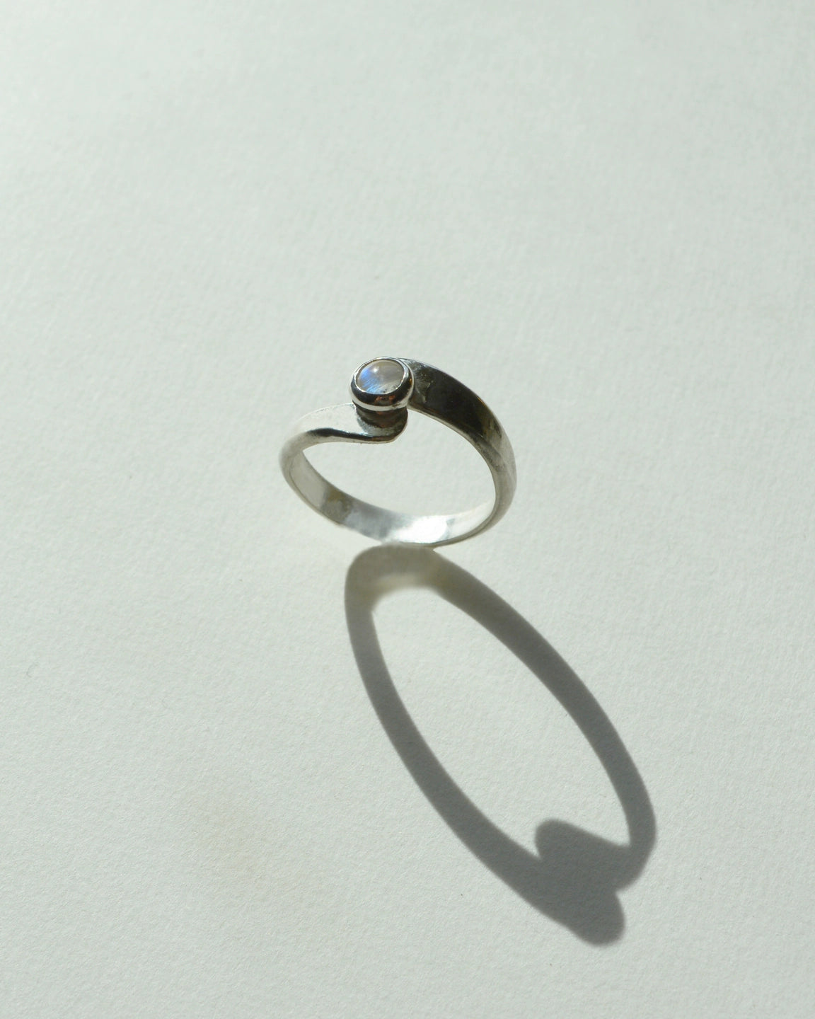 silver moonstone ring