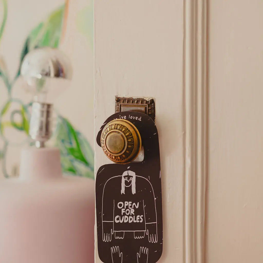 touched out door hanger