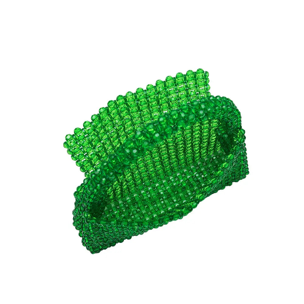 sherry emerald small beaded top handle bag