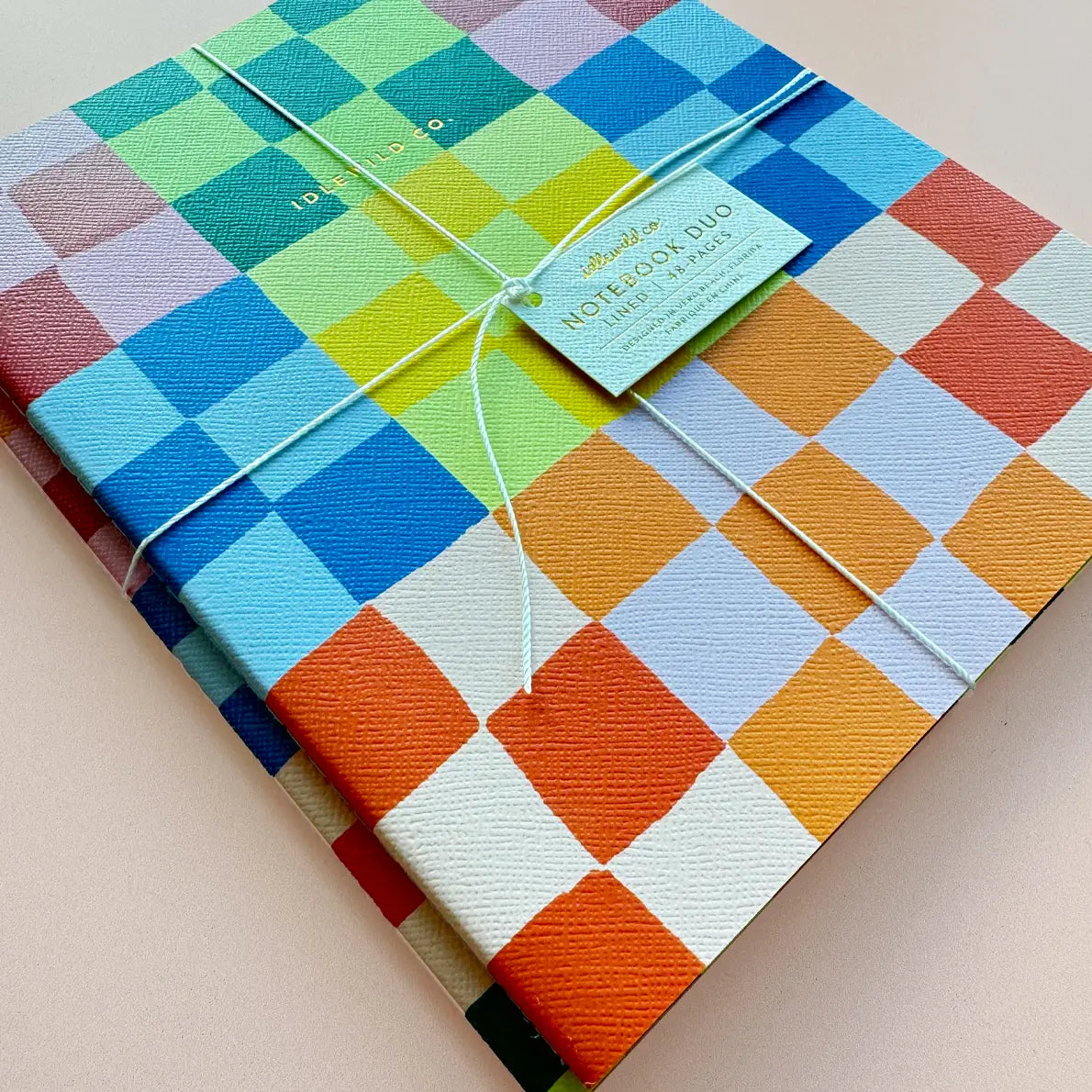 rainbow check notebook duo