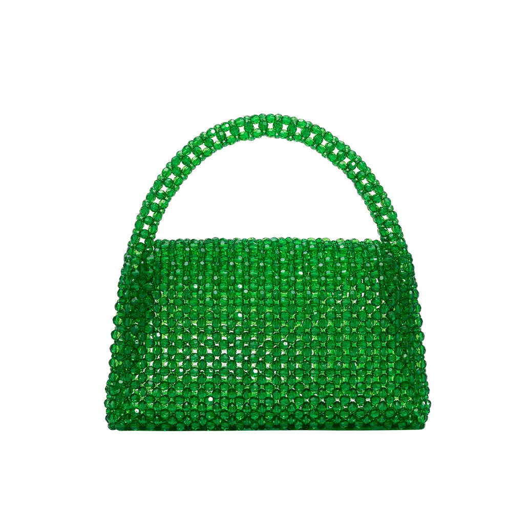sherry emerald small beaded top handle bag