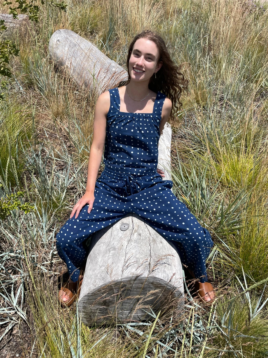 marius pants indigo dots