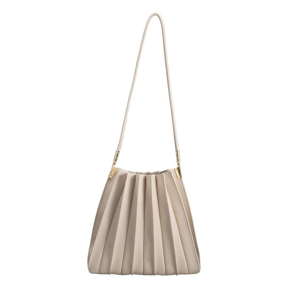 carrie pleated vegan shoulder bag