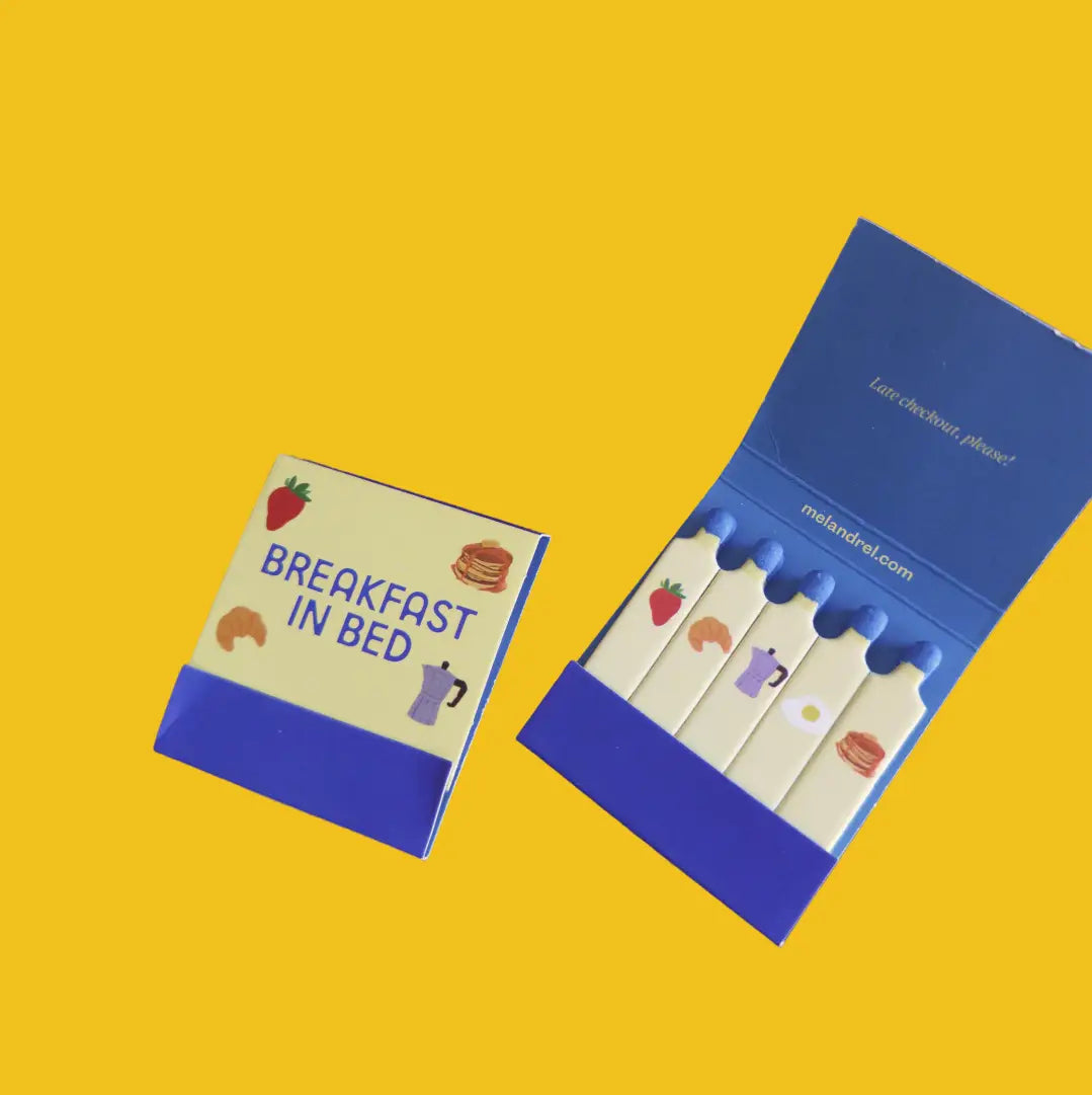 breakfast in bed matchbook