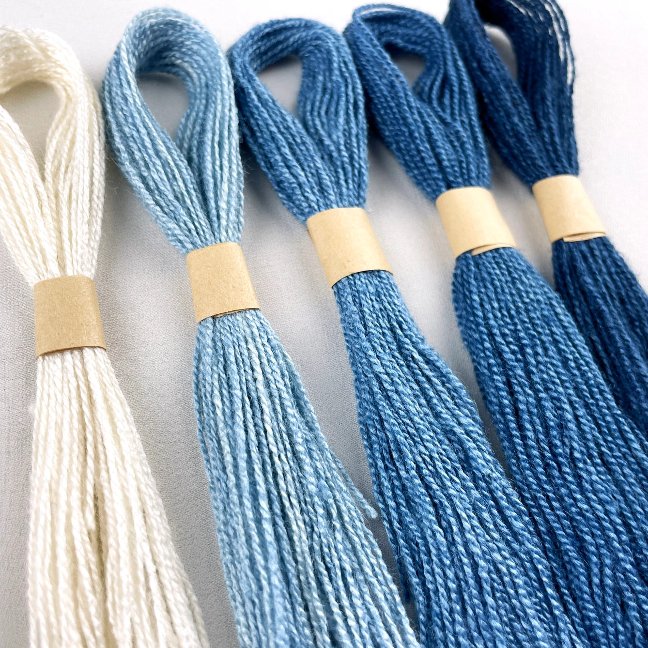 indigo dyed silk embroidery floss