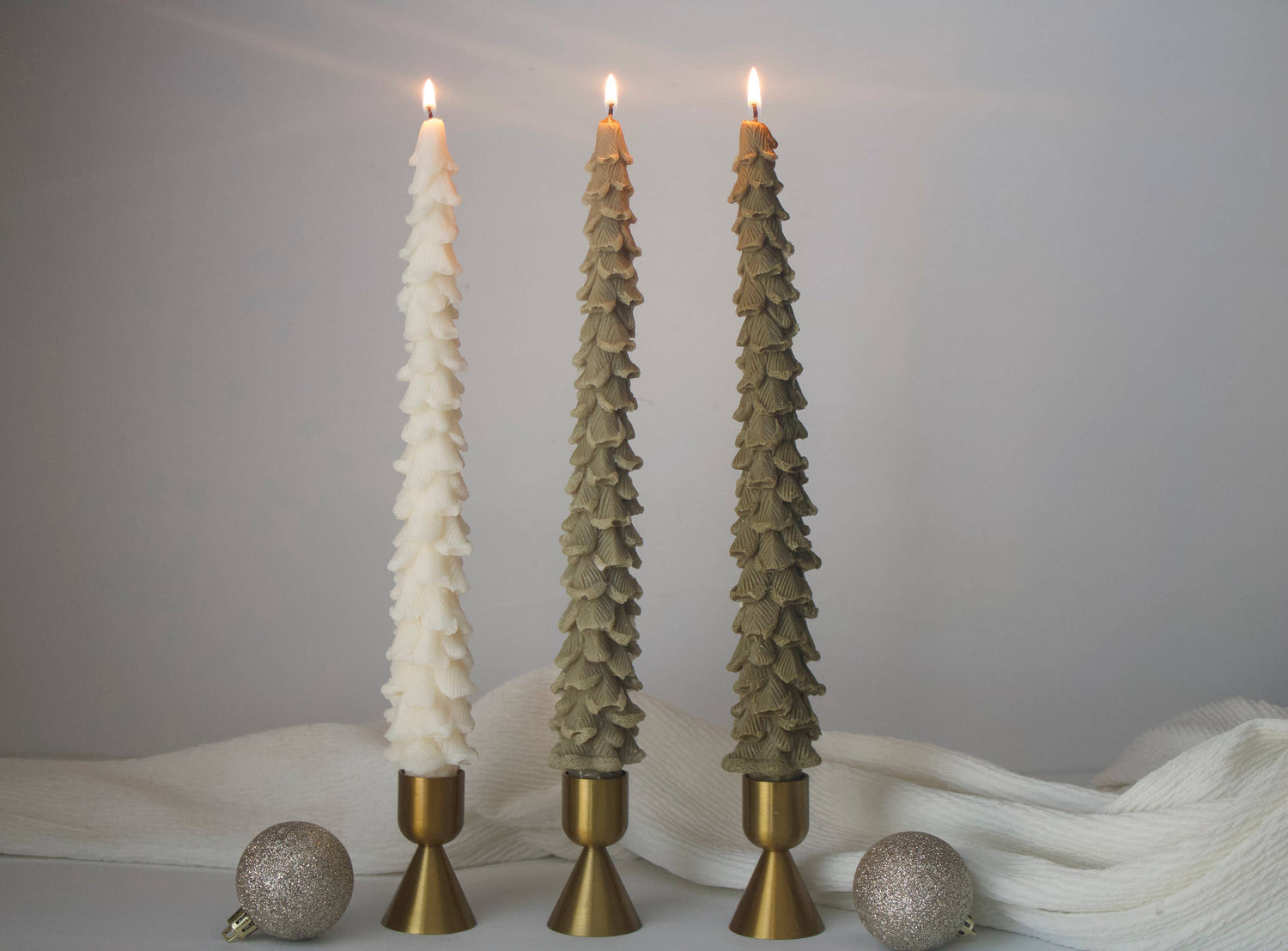 christmas tree taper candle