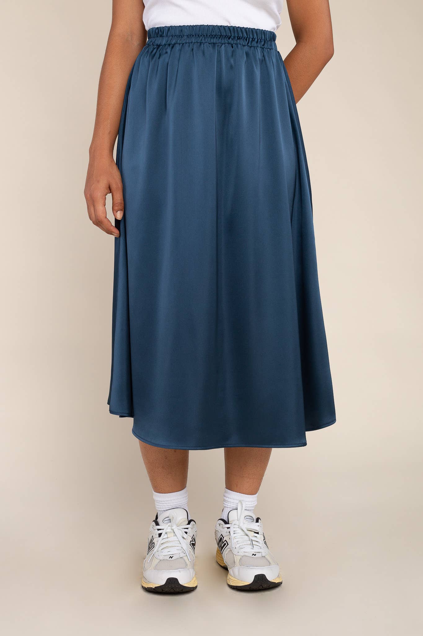 satin midi skirt