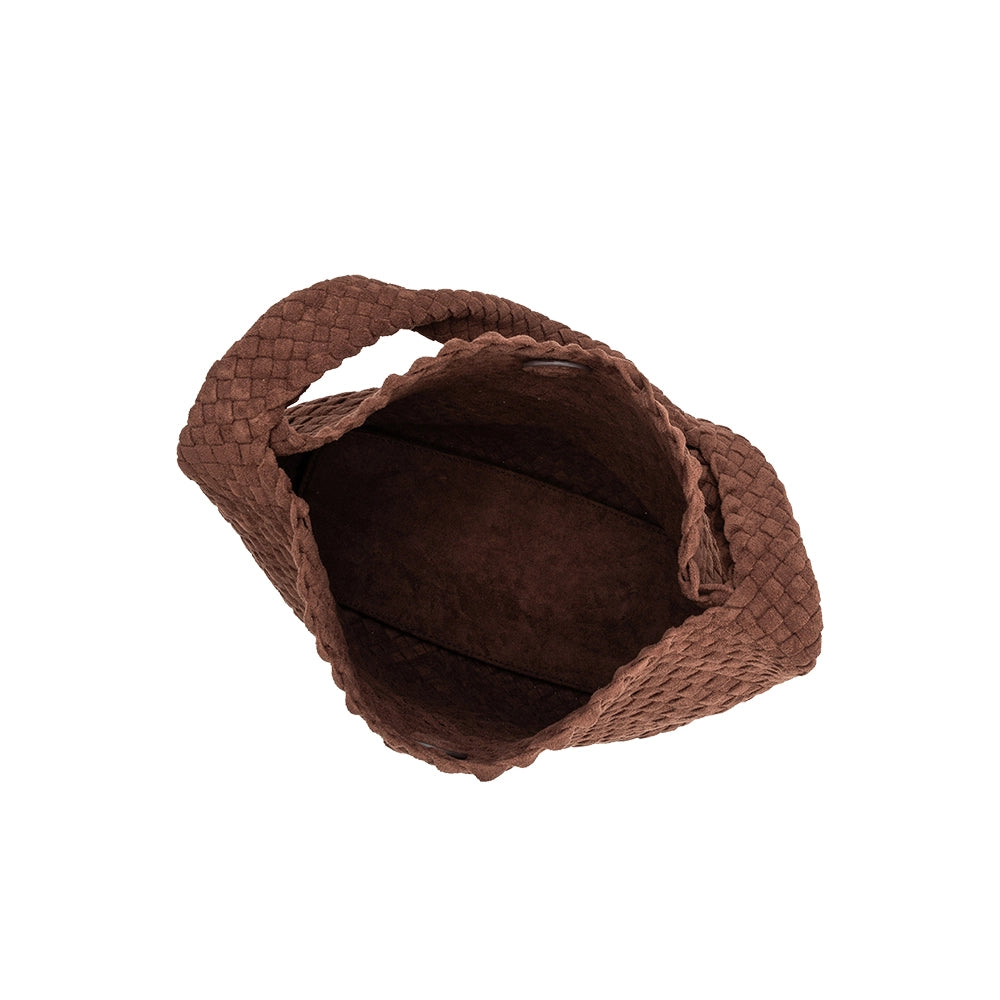 johanna tobacco suede vegan shoulder bag