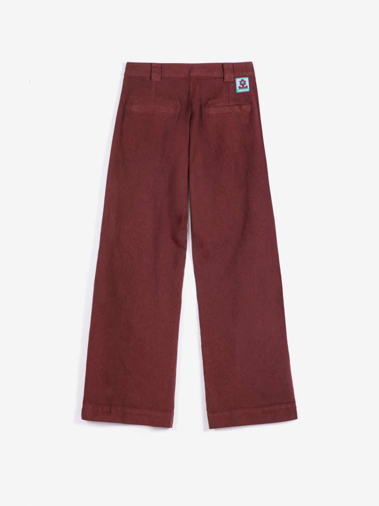 pleated twill wide-leg pants