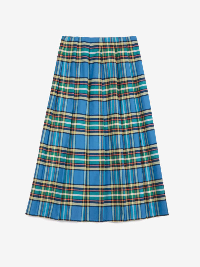 tartan flannel pleated skirt