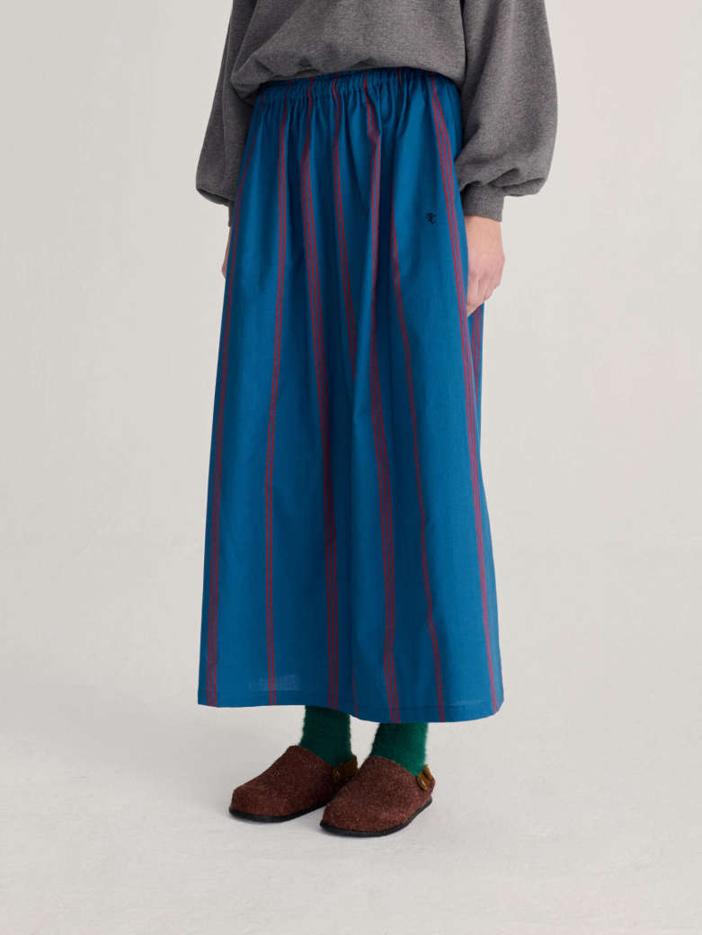 triple stripes all over evasé skirt