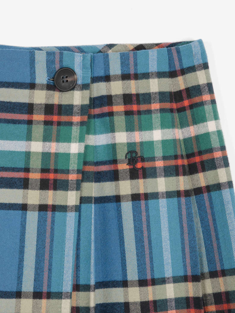tartan flannel pleated skirt