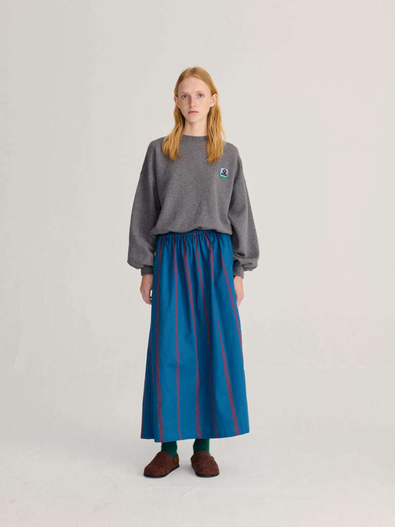 triple stripes all over evasé skirt