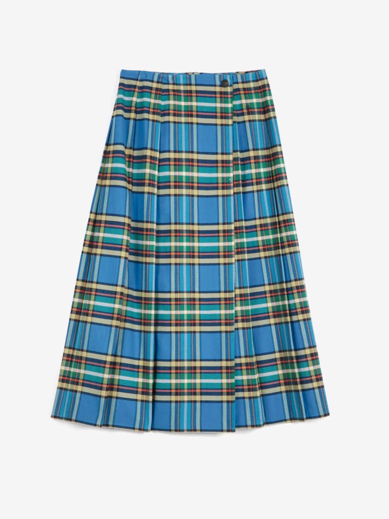 tartan flannel pleated skirt