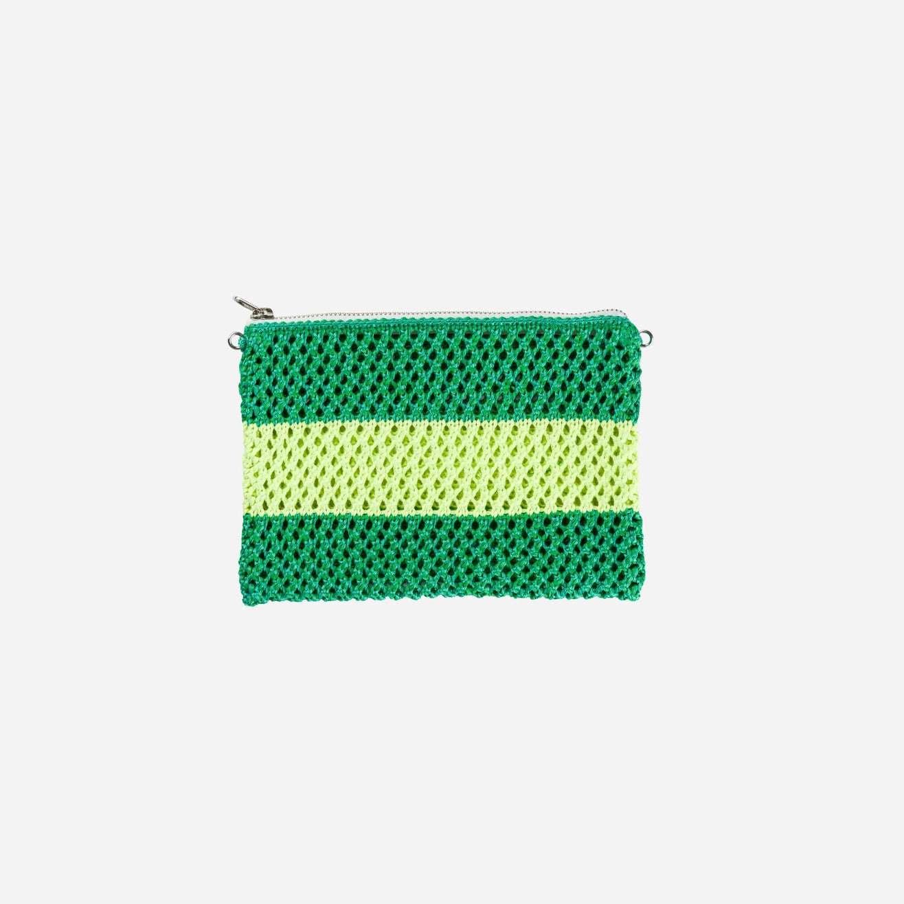 stripe raffia pouch