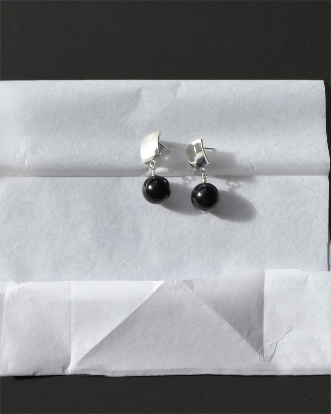 silver onyx earrings