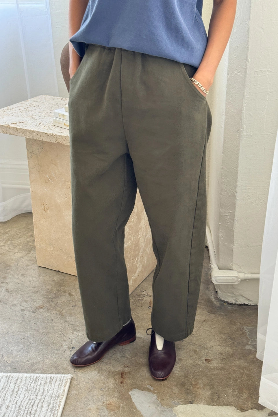 arc pants in olive