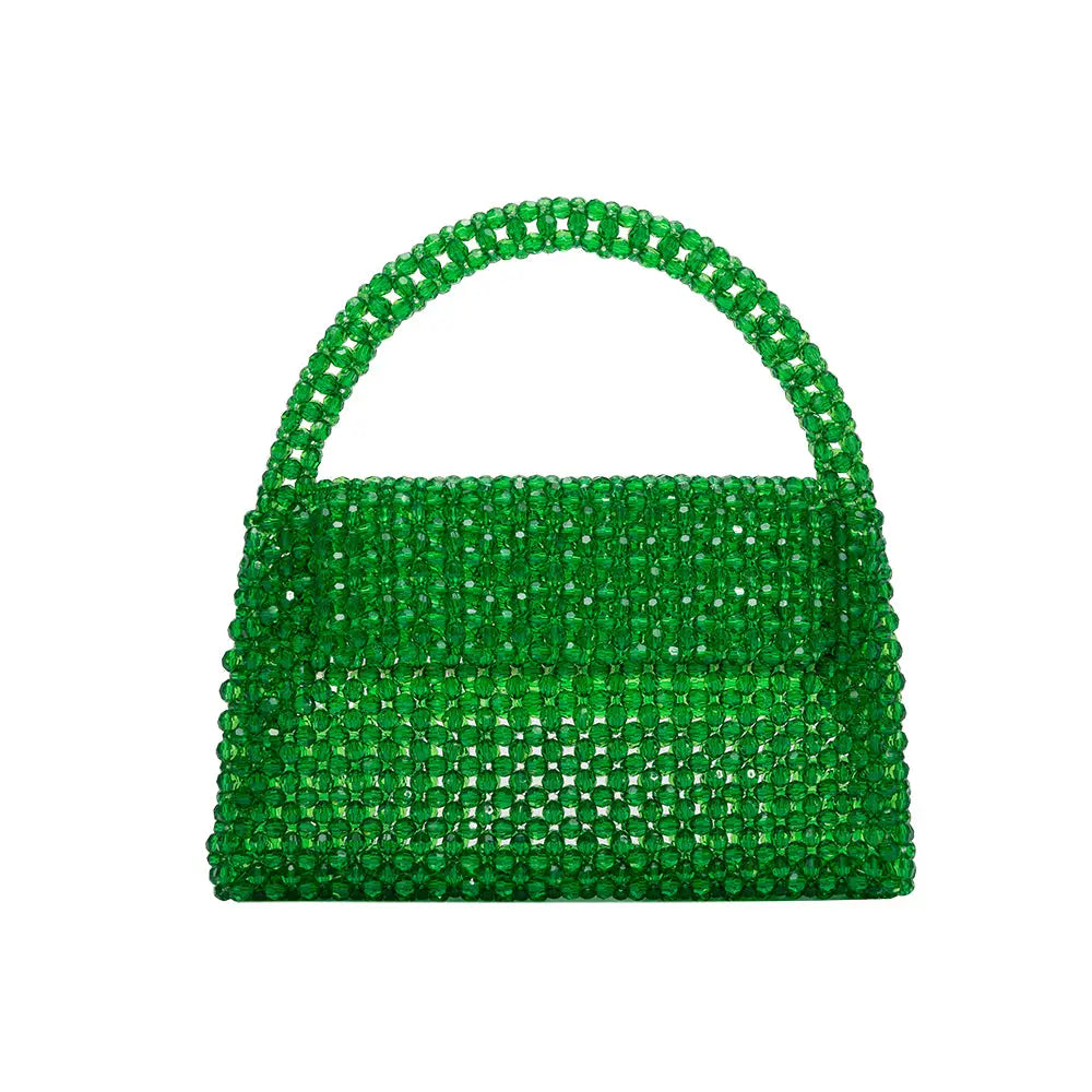 sherry emerald small beaded top handle bag