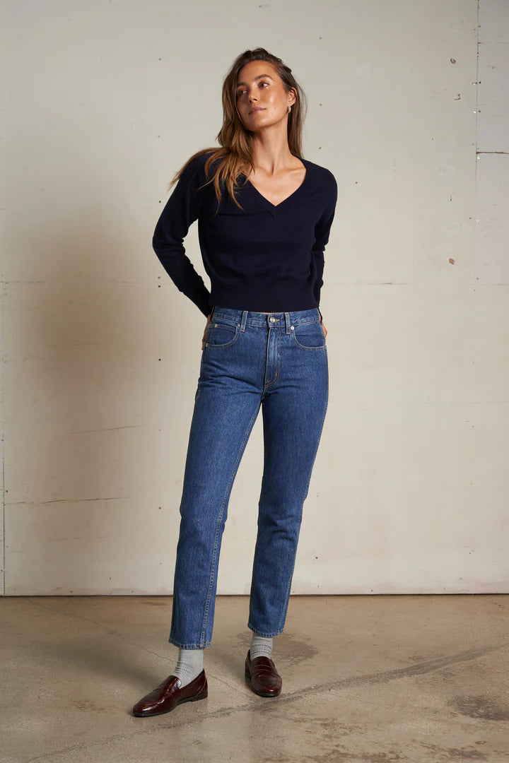 georgina cotton cashmere v neck sweater