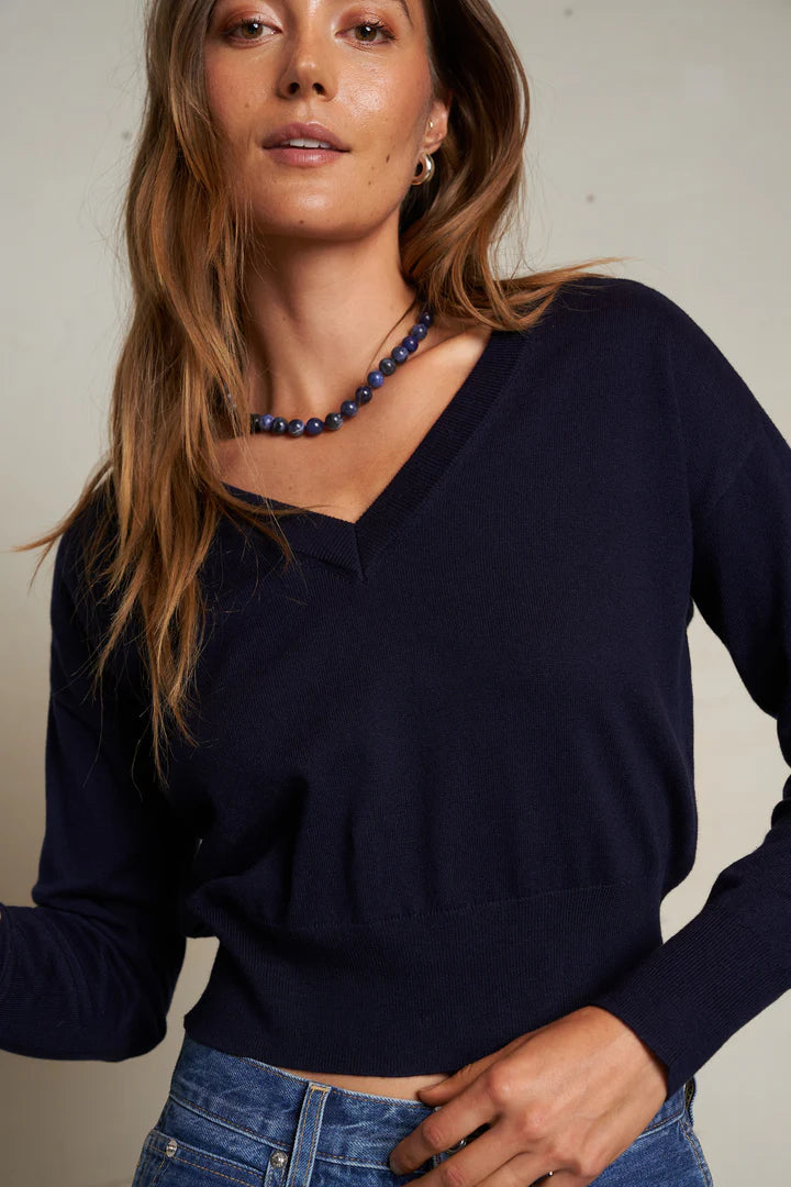 georgina cotton cashmere v neck sweater