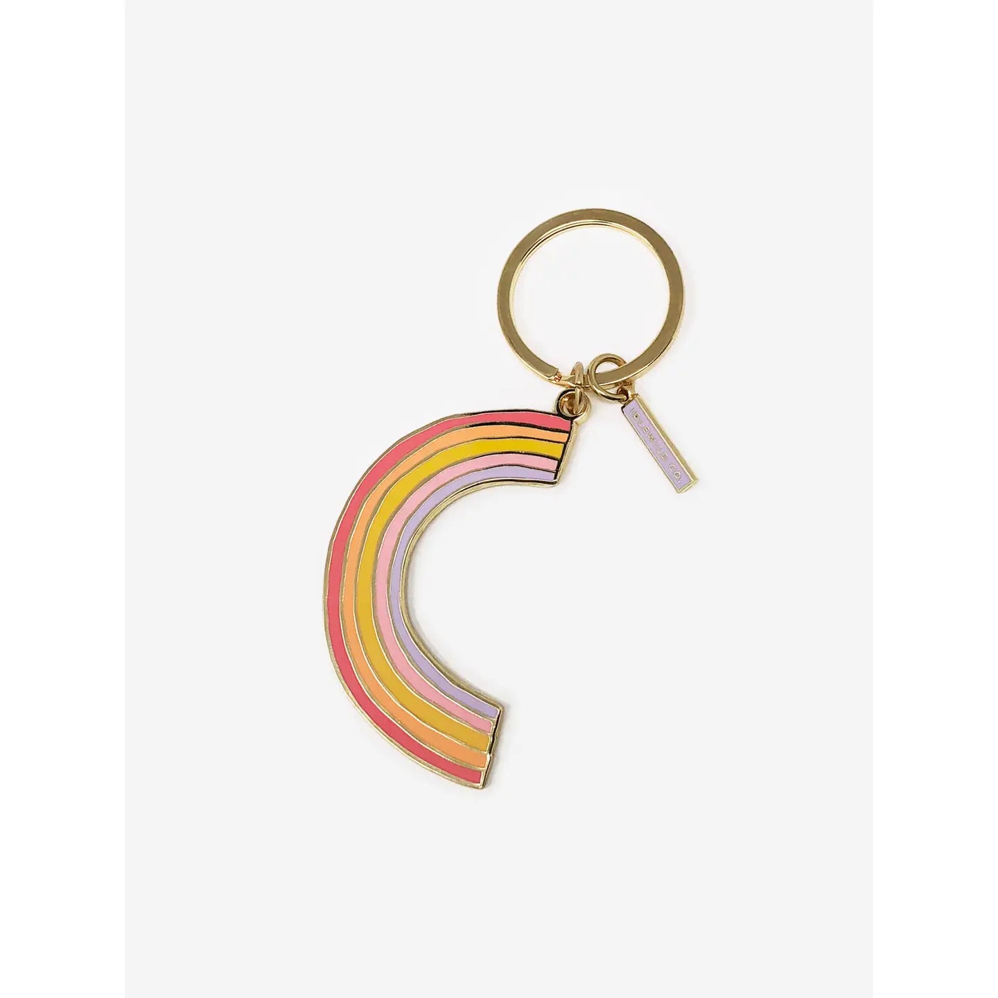 idlewild pastel rainbow brass and enamel keychain